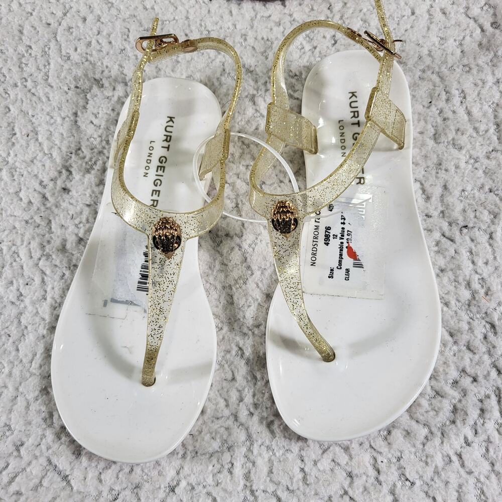 Kurt Geiger London Mini Maddison Sandals White Gold New girls size 12